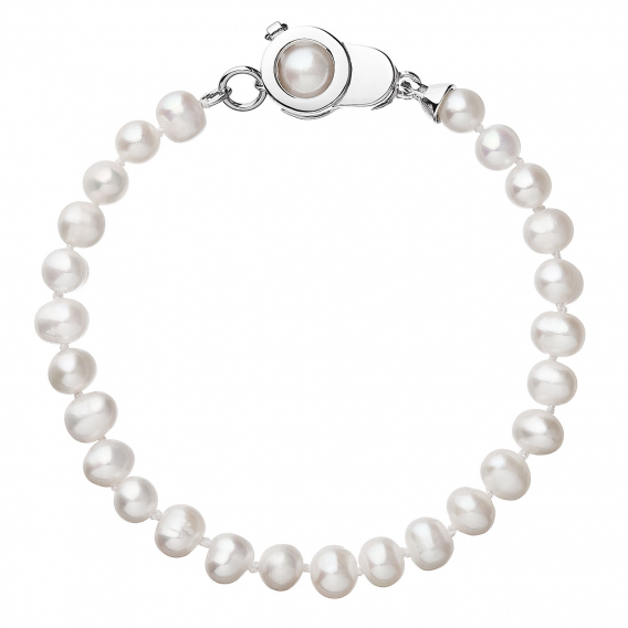 Obrázok pre Perlový náramok z pravých riečnych perál biely 23006.1