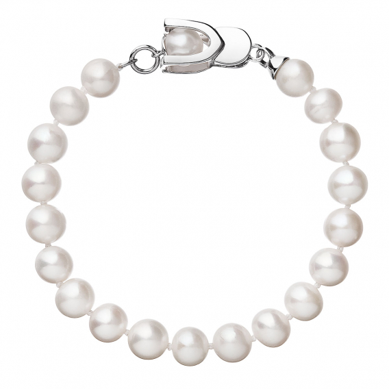 Obrázok pre Perlový náramok z pravých riečnych perál biely 23007.1