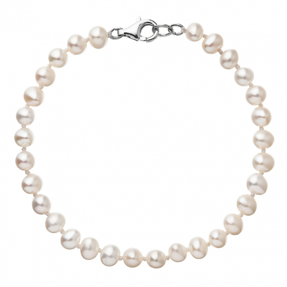 Obrázok pre Perlový náramok z pravých riečnych perál biely 23012.1
