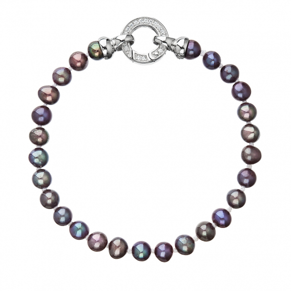 Obrázok pre Perlový náramok z pravých riečnych perál modrý 23001.3 dk.peacock