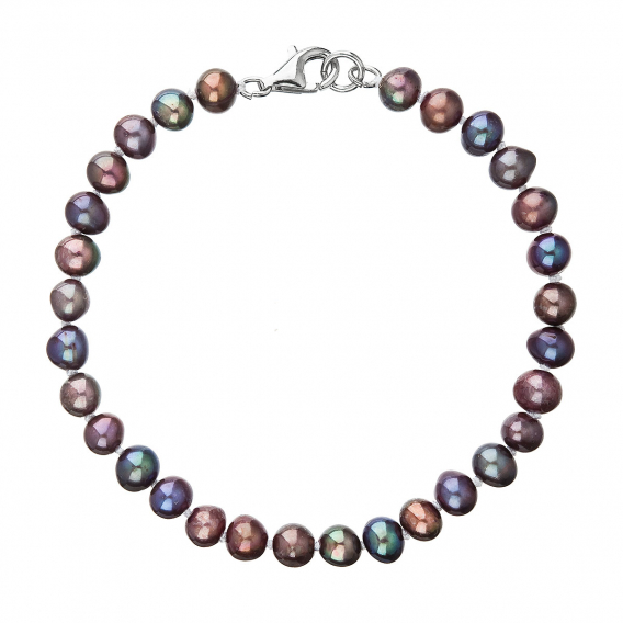 Obrázok pre Perlový náramok z pravých riečnych perál modrý 23012.3 dk.peacock