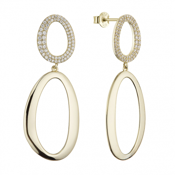 Obrázok pre Pozlátené dlhé náušnice oválky 11787.1