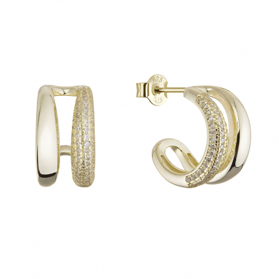 Obrázok pre Pozlátené dvojité kruhy so zirkónmi 11770.1
