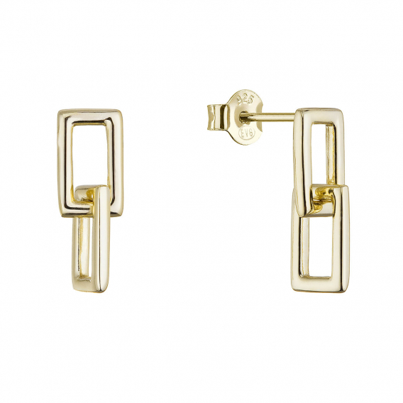 Obrázok pre Pozlátené náušnice dvojité obdĺžniky 61150