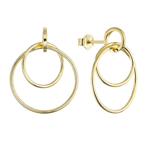 Obrázok pre Pozlátené náušnice dvojitý kruh 61168