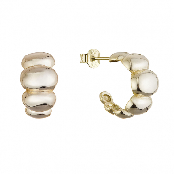 Obrázok pre Pozlátené náušnice elegantné polkruhy 61163