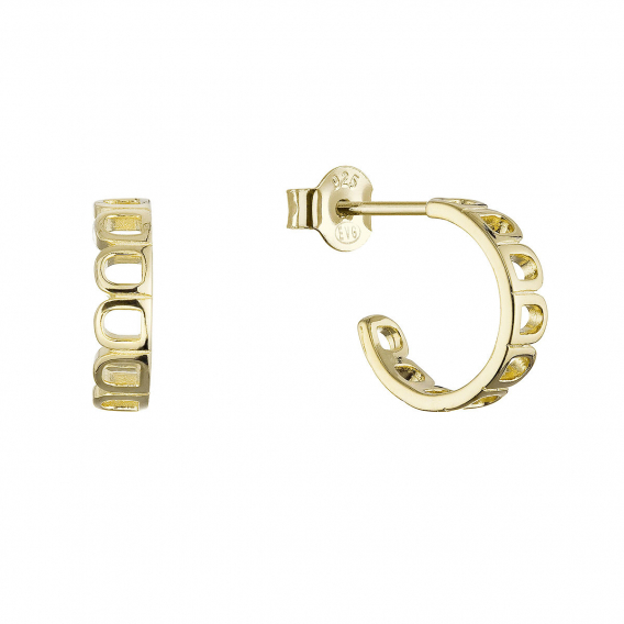 Obrázok pre Pozlátené náušnice elegantné polkruhy 61165