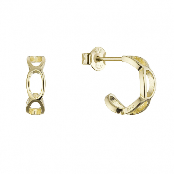 Obrázok pre Pozlátené náušnice elegantné polkruhy 61166