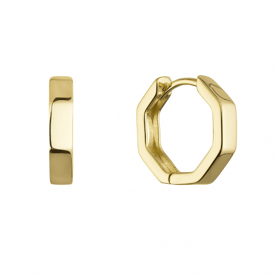 Obrázok pre Pozlátené náušnice hranaté kruhy 61102