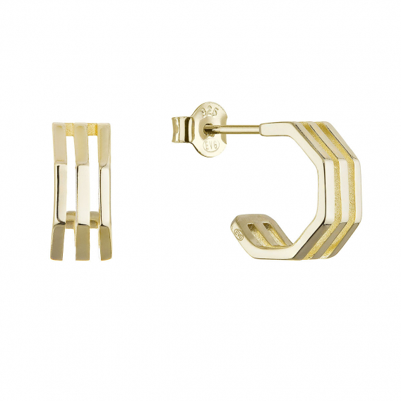 Obrázok pre Pozlátené náušnice hranaté polkruhy 61152