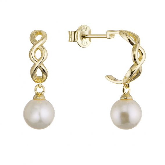 Obrázok pre Pozlátené náušnice so zavesenou riečnou perlou 21125.1