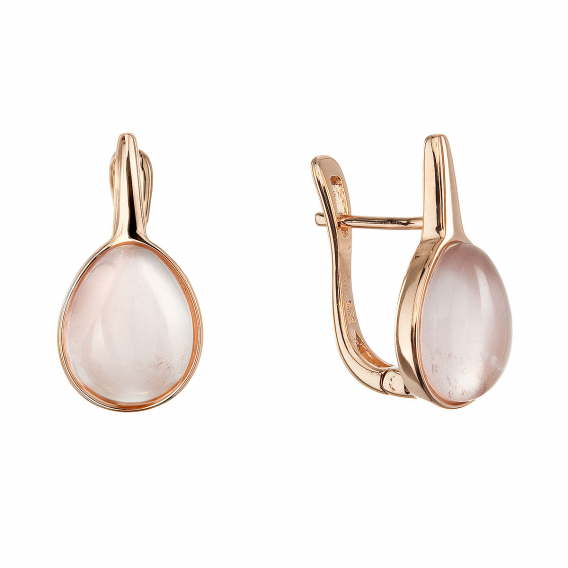 Obrázok pre Pozlátené náušnice kvapky s ruženínom 11730.3 rose gold