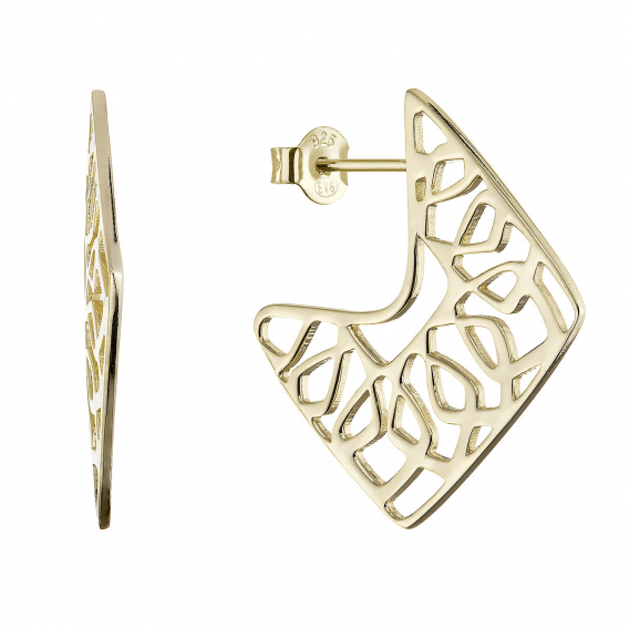 Obrázok pre Pozlátené náušnice moderne vzorované 61172