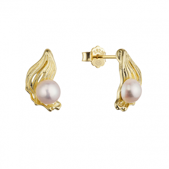 Obrázok pre Pozlátené náušnice s riečnou perličkou 21121.1