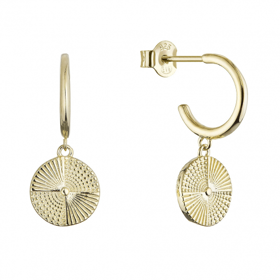 Obrázok pre Pozlátené náušnice s visiacou placičkou 61169