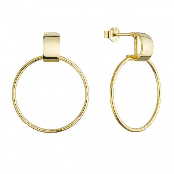 Obrázok pre Pozlátené náušnice visiace kruhy 61167