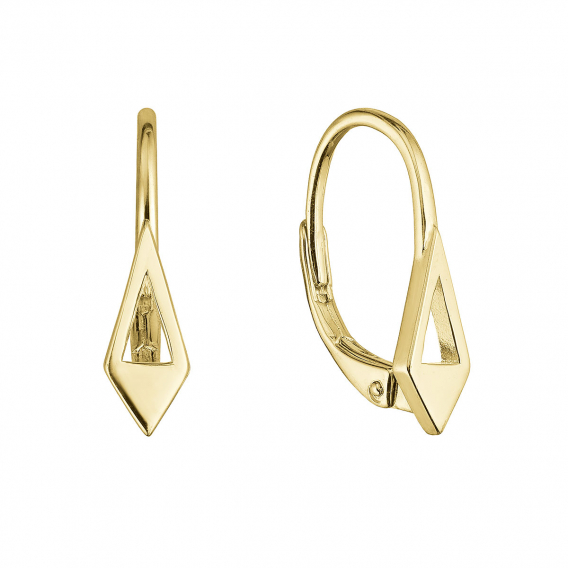 Obrázok pre Pozlátené strieborné náušnice geometrickom tvare 61024