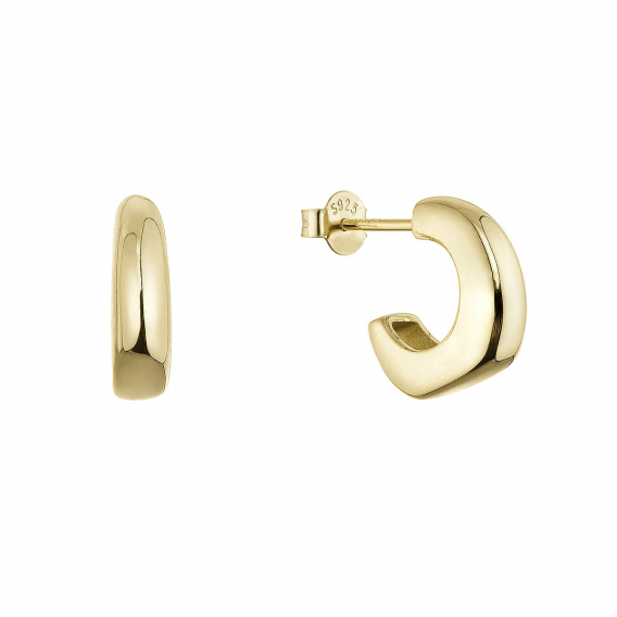 Obrázok pre Pozlátené strieborné náušnice hranaté kruhy 61109