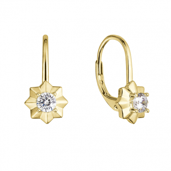 Obrázok pre Pozlátené strieborné náušnice hviezdičky so zirkónom 11505.1 crystal