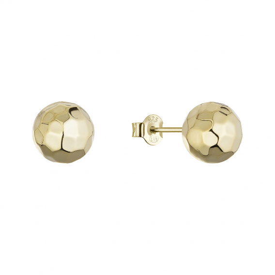 Obrázok pre Pozlátené strieborné náušnice kôstky tvarovaná gulička 61144