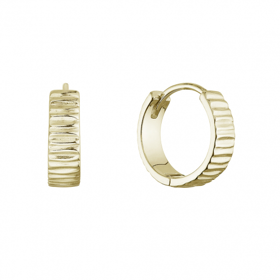 Obrázok pre Pozlátené strieborné náušnice kruhy plastický vzor 61089