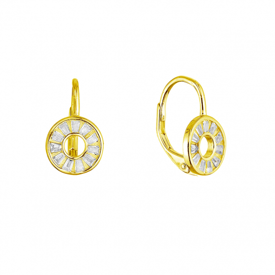 Obrázok pre Pozlátené strieborné náušnice krúžok ananás 11719.1