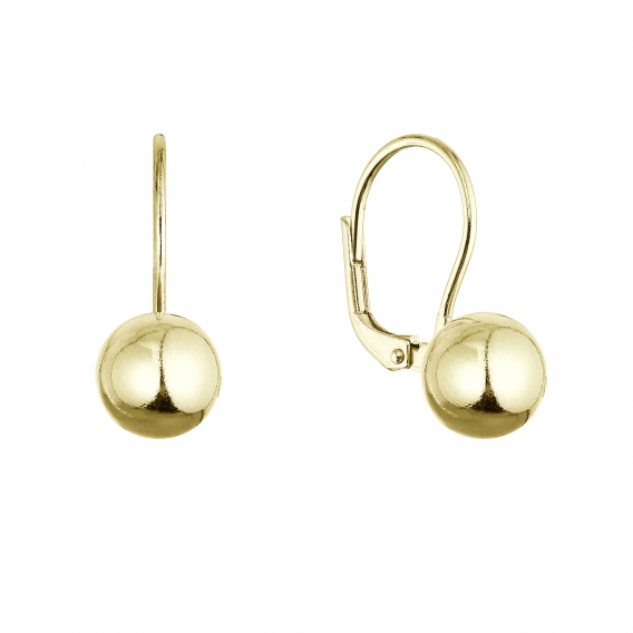 Obrázok pre Pozlátené strieborné náušnice lesklá gulička 61136