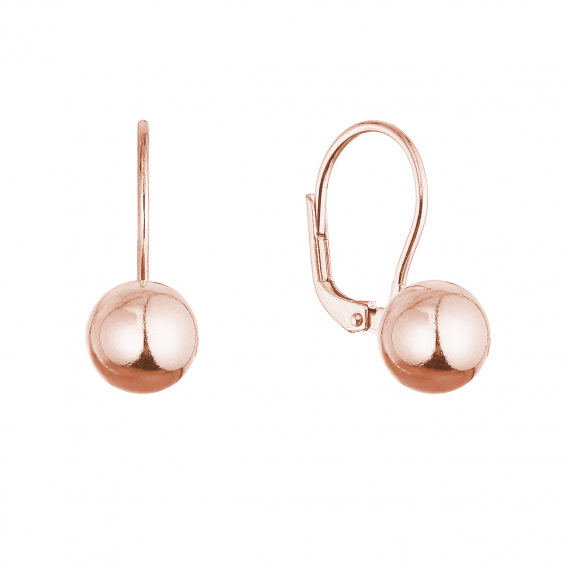 Obrázok pre Pozlátené strieborné náušnice lesklá gulička 61136 rose gold