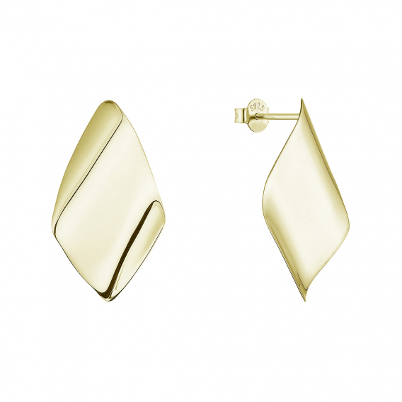 Obrázok pre Pozlátené strieborné náušnice lesklé kosoštvorce 61082
