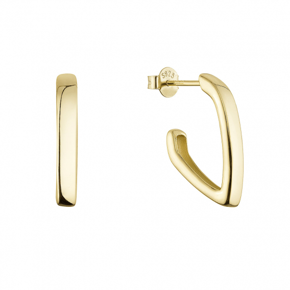 Obrázok pre Pozlátené strieborné náušnice obdĺžniky 61115