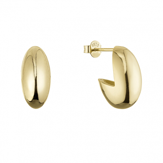 Obrázok pre Pozlátené strieborné náušnice oválne 61120