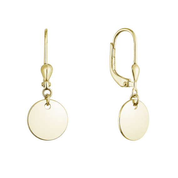 Obrázok pre Pozlátené strieborné náušnice placky 61134