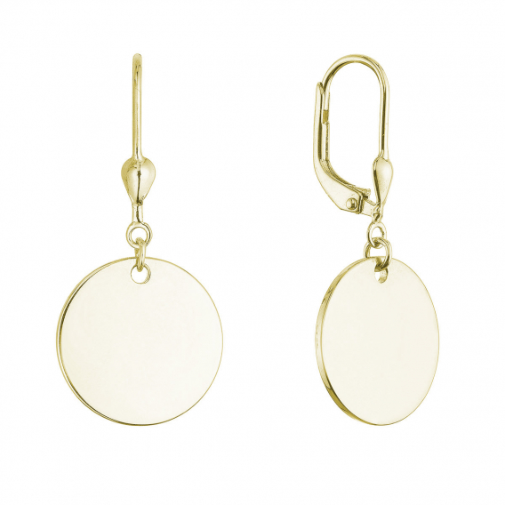 Obrázok pre Pozlátené strieborné náušnice placky veľké 61135