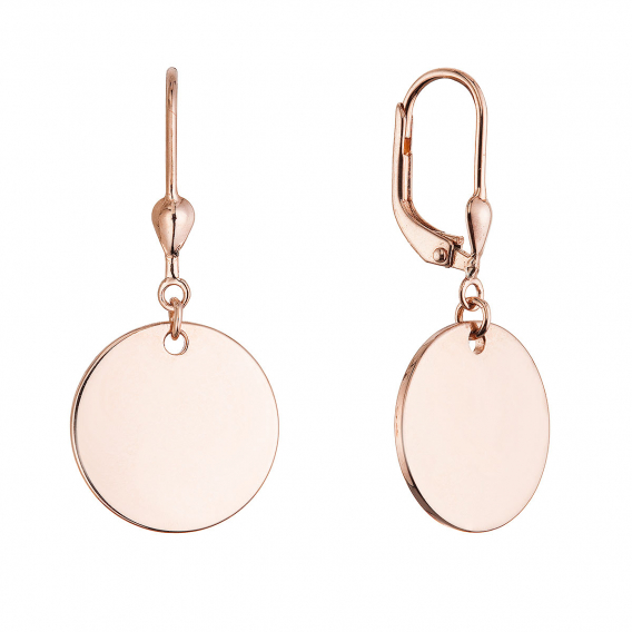 Obrázok pre Pozlátené strieborné náušnice placky veľké 61135 rose gold