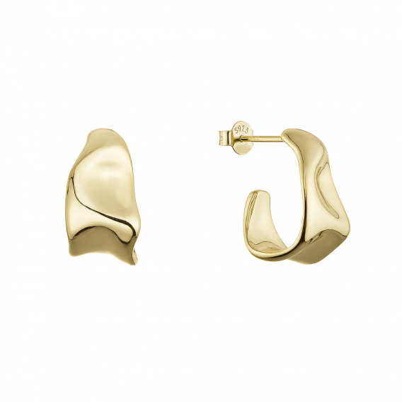Obrázok pre Pozlátené strieborné náušnice s elegantnými líniami 61111