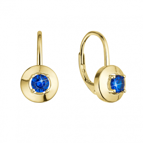 Obrázok pre Pozlátené strieborné náušnice s modrým zirkónom 11510.3 blue