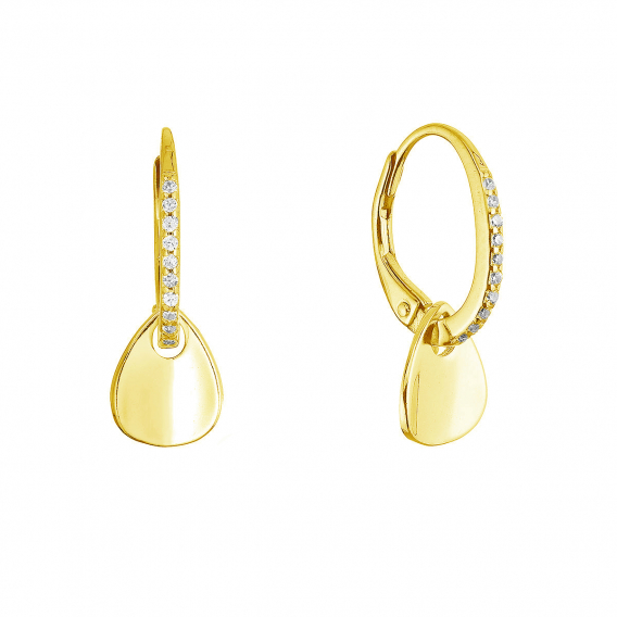 Obrázok pre Pozlátené strieborné náušnice so zavesenou placičkou 11722.1