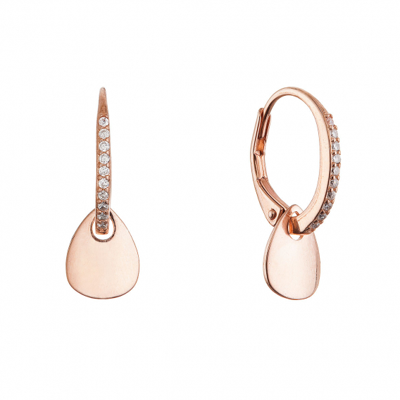 Obrázok pre Pozlátené strieborné náušnice so zavesenou placičkou 11722.1 rose gold