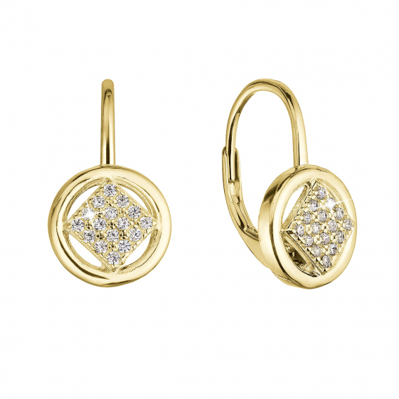 Obrázok pre Pozlátené strieborné náušnice so zirkónmi 11509.1 crystal