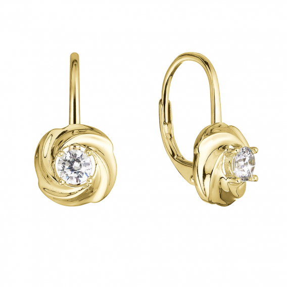 Obrázok pre Pozlátené strieborné náušnice so zirkónom 11507.1 crystal