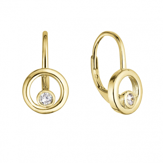 Obrázok pre Pozlátené strieborné náušnice so zirkónom 11511.1 crystal