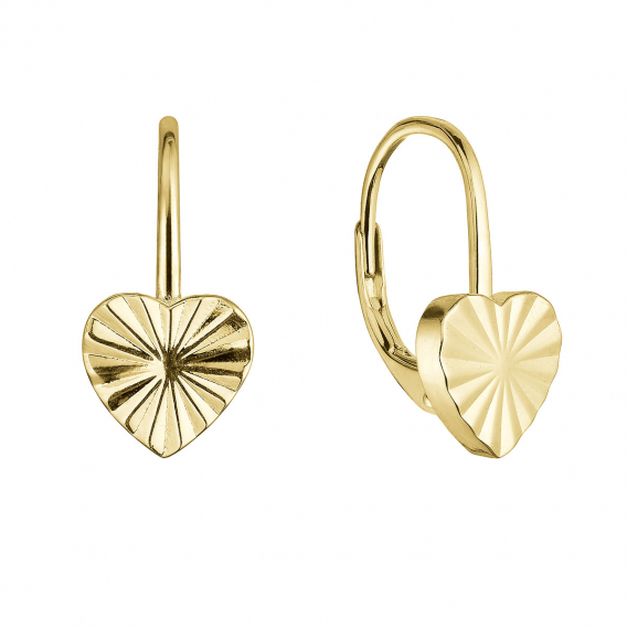 Obrázok pre Pozlátené strieborné náušnice srdiečka so vzorom 61022