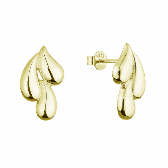 Obrázok pre Pozlátené strieborné náušnice stekajúce kvapky 61083