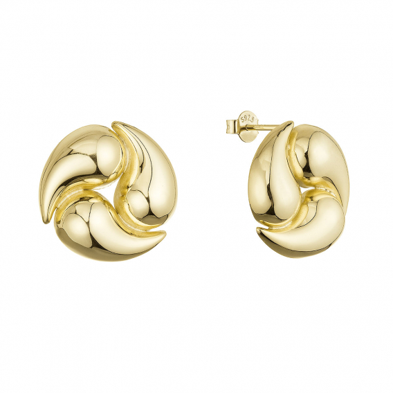 Obrázok pre Pozlátené strieborné náušnice veľké okrúhle 61126