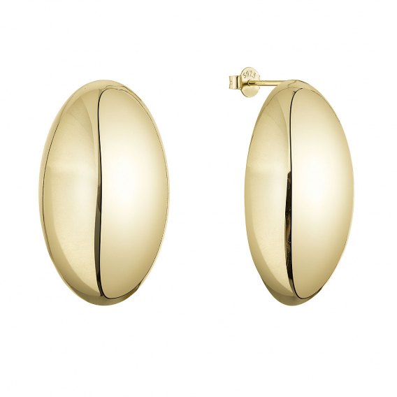 Obrázok pre Pozlátené strieborné náušnice veľké oválne 61119