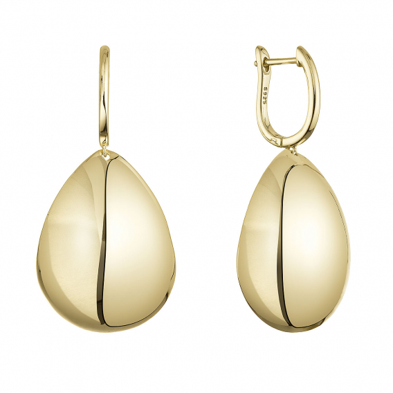 Obrázok pre Pozlátené strieborné náušnice veľké slzy 61108