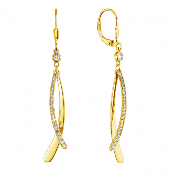 Obrázok pre Pozlátené strieborné náušnice visiace dlhé 11540.1