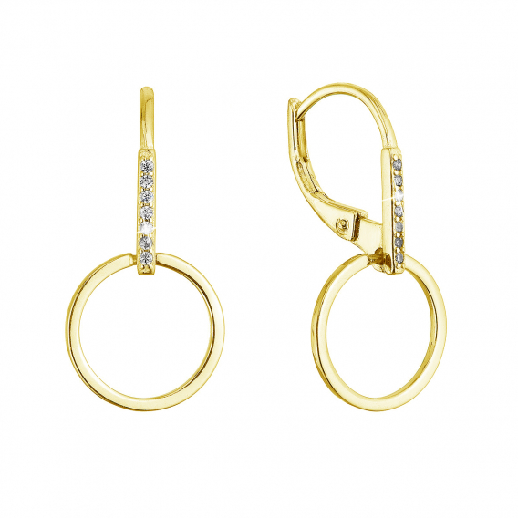 Obrázok pre Pozlátené strieborné náušnice visiaci krúžok 11539.1