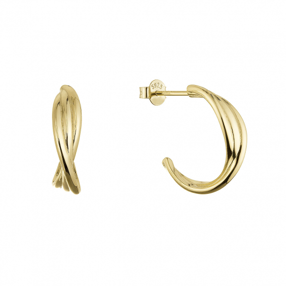 Obrázok pre Pozlátené strieborné náušnice zapletené krúžky 61114