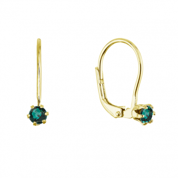 Obrázok pre Pozlátené visiace náušnice s Preciosa kryštálom 31322.3 emerald